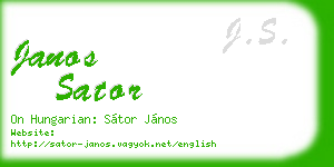 janos sator business card